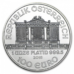 Платиновая монета Австрии "Венская Филармония" 1 унция 100 евро